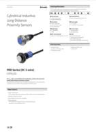 PRD SERIES (DC 2-WIRE): CYLINDRICAL INDUCTIVE LONG-DISTANCE PROXIMITY SENSORS